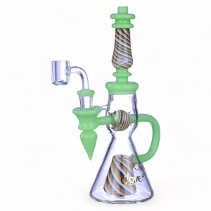 Clover Glass - 10" Spiral Whispers, Beaker Tunes W/ Perc Water Pipe [WPD-325]